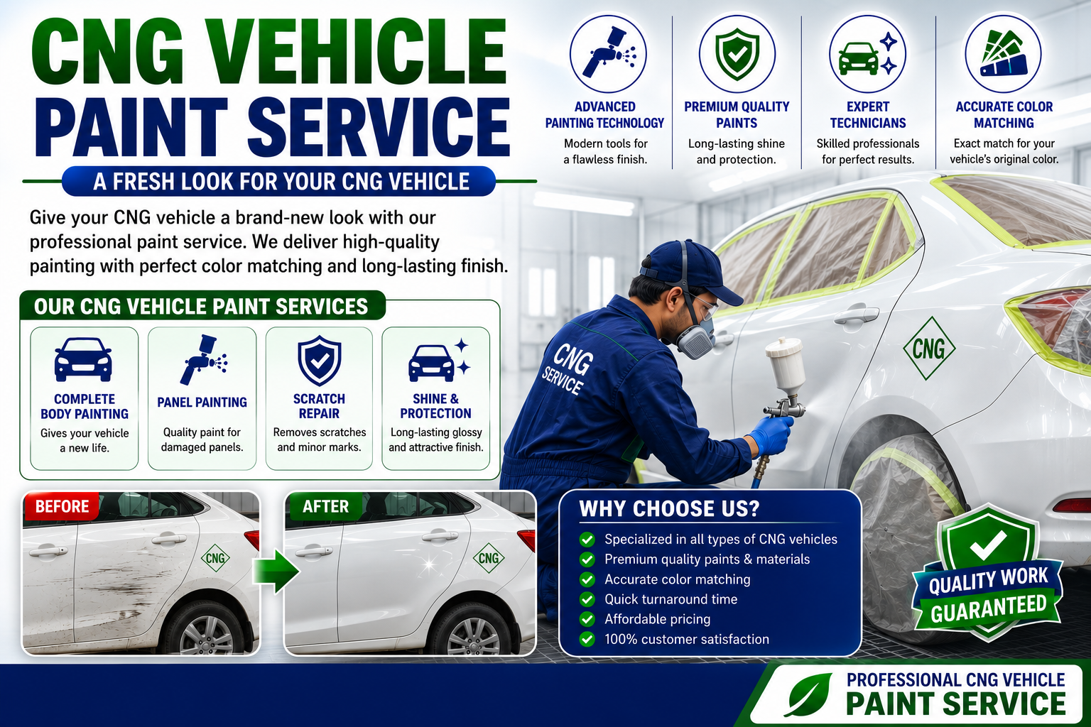 CNG Vehicle Paint Service in Baramati, Solapur, Pune